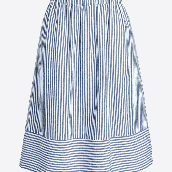 JCrew Blue and White Seersucker linen blend skirt - Picture 1 of 4